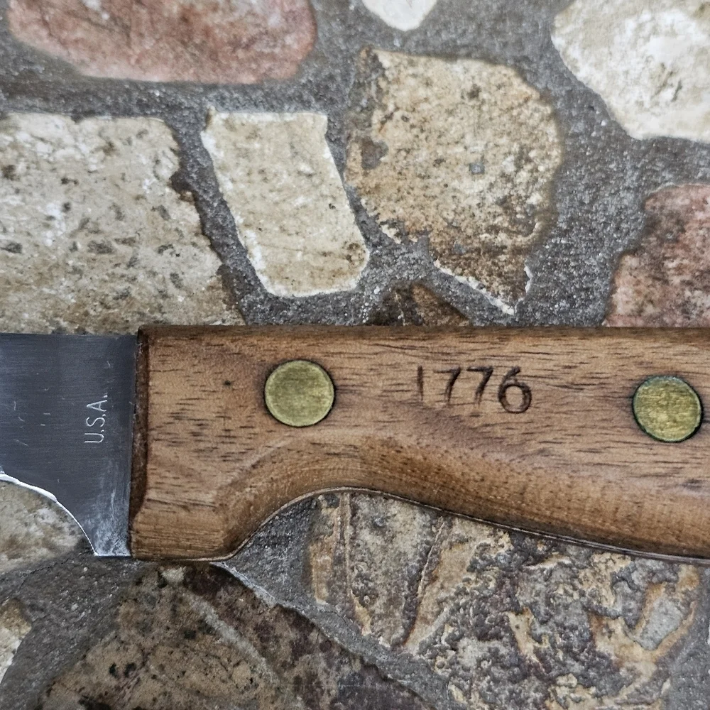 Vintage 1970s Wood Handle 1776 The All Americans Fillet Knife USA